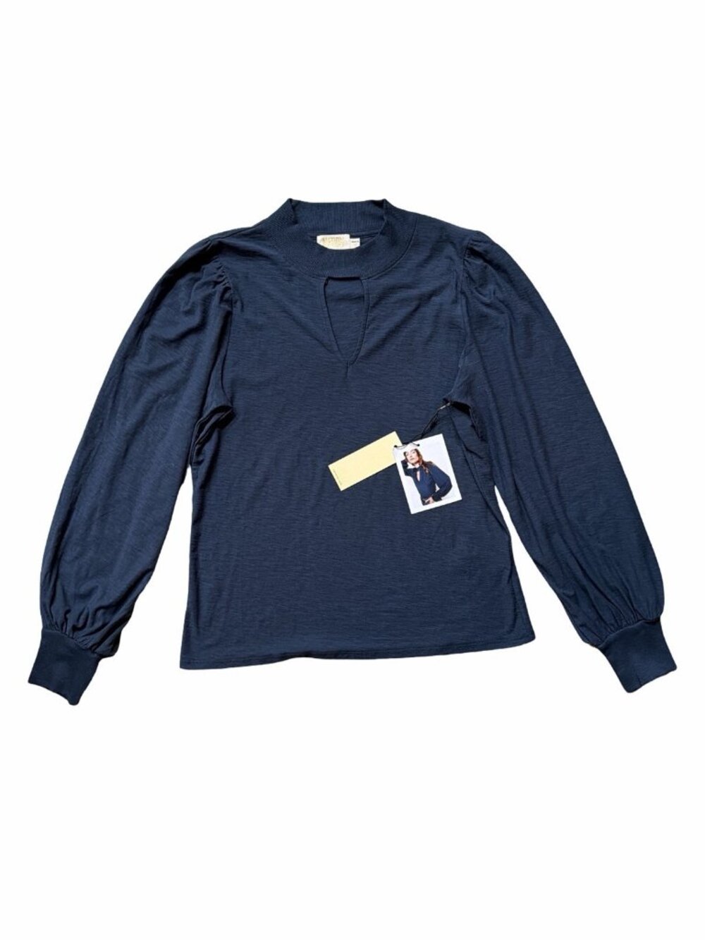 New Nation LTD Tamira Elizabethan Tee Ocean Navy 100% Pima Cotton Romantic Read